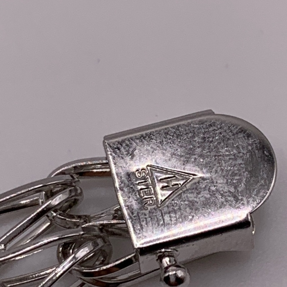 Vintage 1970s sterling silver woven bracelet - Picture 7 of 11